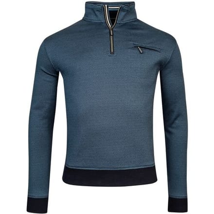 Baileys Trui Halfzip 2-Tone Jacquard Sweatshirt Raf Blue / male