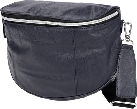 Grote Leren Schoudertas Donkerblauw - Grote Crossbodytas Dames - Schoudertas Leer