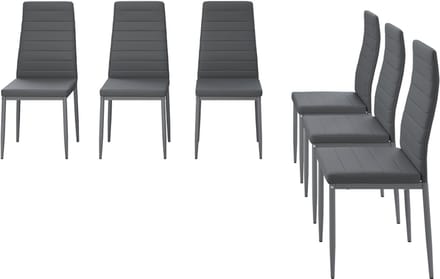 Vicco Grand Eetkamerstoel – 42.5 x 48 cm Set van 6 Grijs