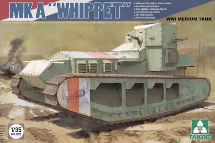 Takom Modelbouwpakket Militaire voertuigen - 2025 Mk.A Whippet WWI - Britse Medium Tank Plastic - 1:35 - Modelbouw