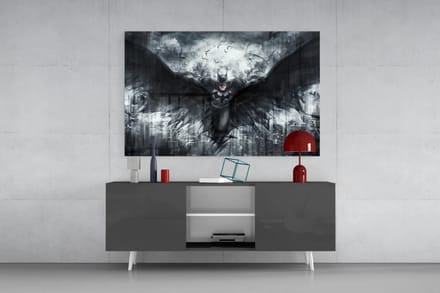 Glasschilderij - Batman - Moderne Kunst - Woonkamer - Slaapkamer - 90x60 cm