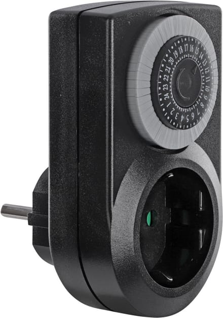 Q-Link tijdschakelaar - zwart - mechanisch - dagprogramma vaste ruiters - 16A