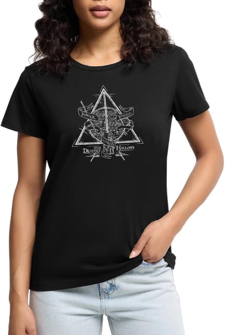 Harry Potter Deathly Hallows Premium T Shirt Dames