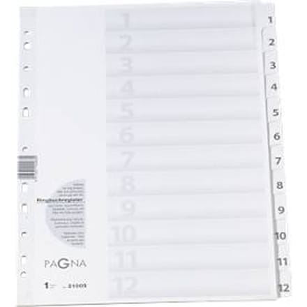 Pagna 31005-08 register A4, 12-delig, 1-12, wit