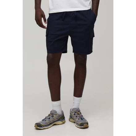 Essentiële Skinny Fit Twill Cargo Shorts Met Middellange Lengte | Navy | Size Medium