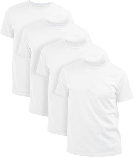 Voordelig 4-Pack Heren T-Shirts - Puur Katoen - Verschillende Maten