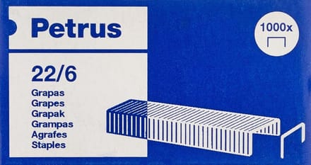 1000 nietjes 22/6 voor kantoor en thuisgebruik