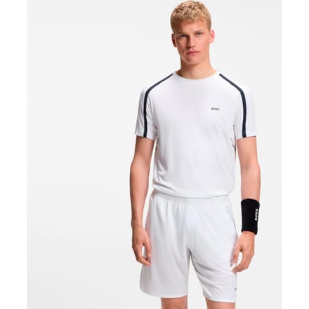 slim fit sport T-shirt met logo-opschrift
