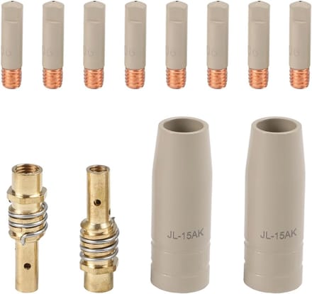 Bescherming Nozzle Set - Lassen Onderdelen - Efficiënt Lassen - Verbeterde Hittebestendigheid - 12 Stuks - Zilverkleurig