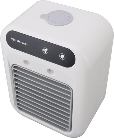 Draagbare Airco Ventilator - Persoonlijke Koeler - Persoonlijke Koeling - Watergekoelde Verdamping - 17B x 23D cm - Wit