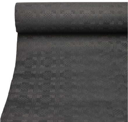 4x Tafelkleed papier met damastprint 50 m x 1 m zwart