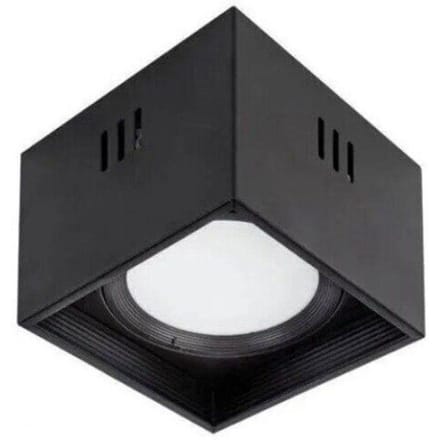 Plafonnier LED carré 10W 700lm 4200K Noir XL blanc