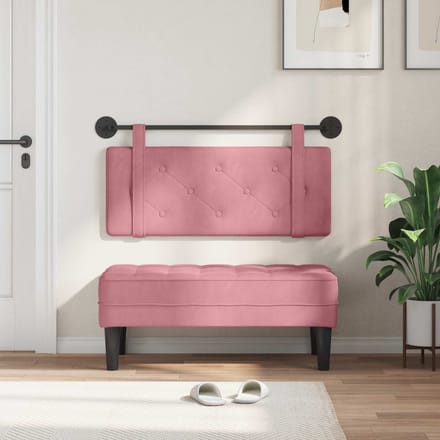 vidaXL - Hangend - hoofdbord - Roze - Fluweel