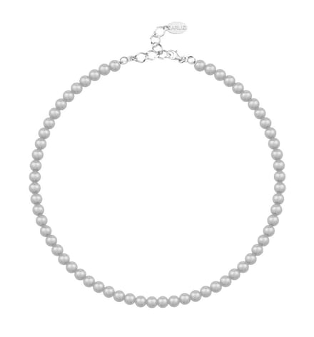 ARLIZI 1183 Parelketting - Dames - 925 Zilver - 44 cm - 6 mm - Grijs
