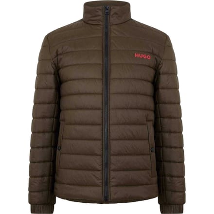 Hugo Heren Horizontale Streep Puffer Jacket (Donkergroen)