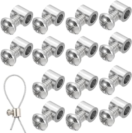 Solidchoice - Set van 15 Stalen Kabelclips met Dubbele Gat voor Staal Draden