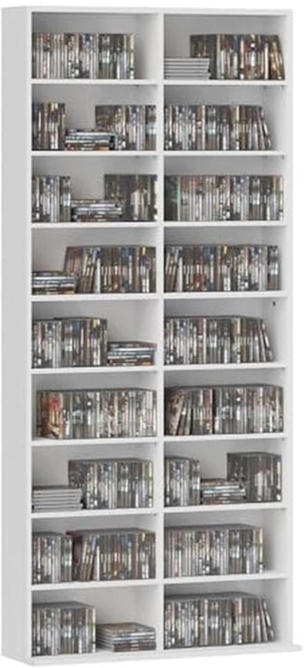 CD/DVD-opslagunit met verstelbare planken voor woonkamer en kantoor - 640 CD's / 360 DVD's