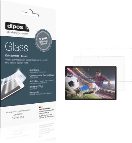 dipos – 2x Matte Pantserfolie geschikt voor Zentality C-710P 10.1 | 9H Screenprotector