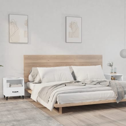 vidaXL - Nachtkastjes - 2 - st - bewerkt - hout - wit