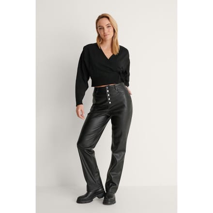 NA-KD - Maat L Overlap Knitted Dames Vest