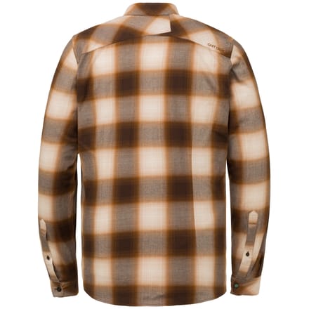 Cast Iron - Overhemd Ruit Bruin - M - Heren - Slim-fit