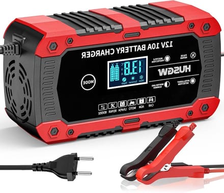 Accu Lader - Slimme Lader - Voertuig Onderhoud - Temperatuur Compensatie - 10A 12V - Rood