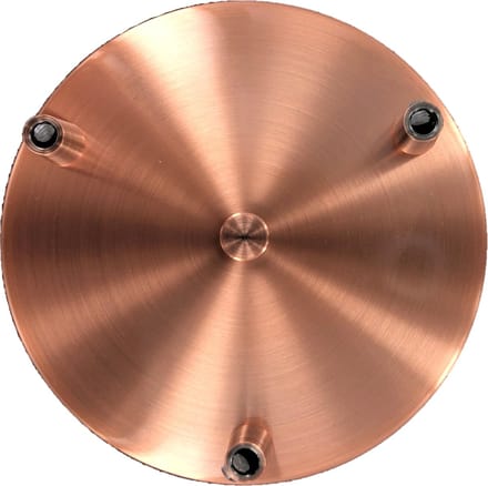 Plafondkap rond 15cm met beugel, M10 gaten Koper