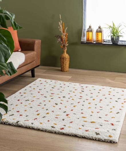 Vierkant vloerkleed stippen - Artisan wit/multi 200x200