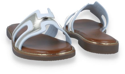Double Heart Dames Slipper | Wit | Maat: 40