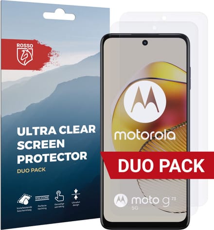 Rosso Screen Protector Ultra Clear Duo Pack Geschikt voor Motorola Moto G73 | 2 Stuks