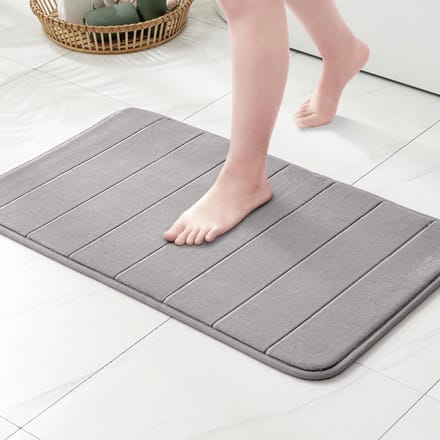 Antislip Badmat van Traagschuim - Zacht, Absorberend en Wasbaar - 50 x 80 cm - Grijs