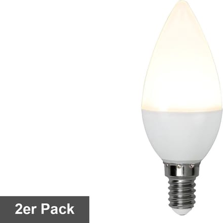 Star Trading LED gloeilampenset 'Opaque Basic', set van 2, E14, 5.5W, 470lm, melkachtig, warm wit