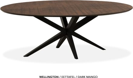 Maxfurn - Ovale eettafel 200x102cm met verjongde rand | Zeer krasvast | Kleur: Dark mango
