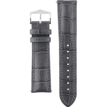 Hirsch Horlogeband -  Duke Grijs - Leer - 22mm
