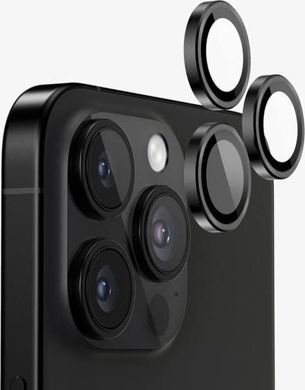 Individuele Ring Cover Camera Lens Protector Geschikt voor: iPhone 16 Pro Max - HD Heldere Bubble Free Bescherming (Zwart)