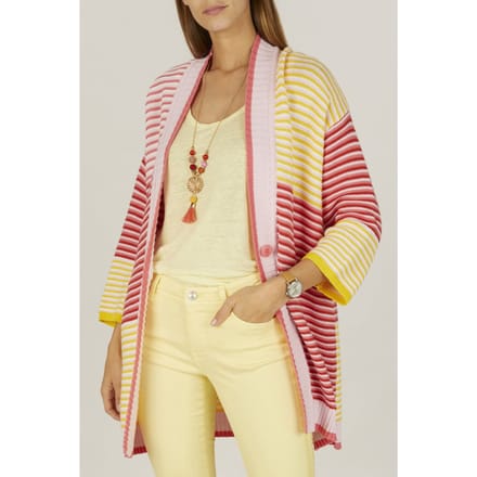 River Woods Long Multicolored Cardigan In Pink Größe: XL | Jacken Outlet | Damen | Rosa