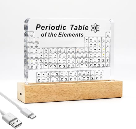 Periodiek Systeem Display - Elementen Leerbox - Natuurkunde Onderwijs - 83 Echte Elementen - 20x4x22 cm - Transparant