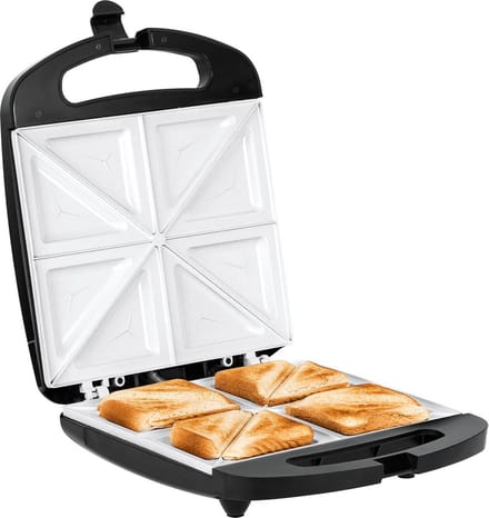 Teesa TSA3229B - Tosti-ijzer voor 4 tosti‘s, zwart
