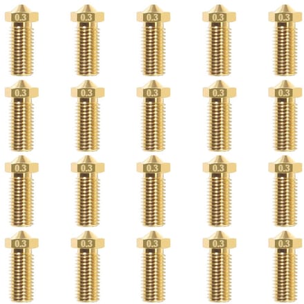 3D printer reserveonderdelen - 3D Printer Nozzles - 20-delige 0,3mm Vulkanische Messing Nozzles, Geschikt voor V5/V6 3D Printers