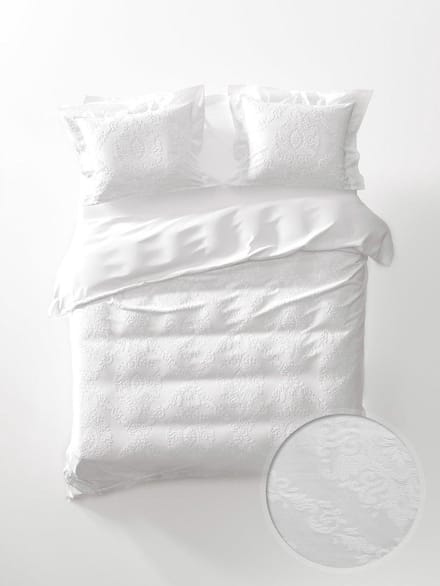 Yellow Babet Dekbedovertrek - Eenpersoons - 140x200/220 cm - White