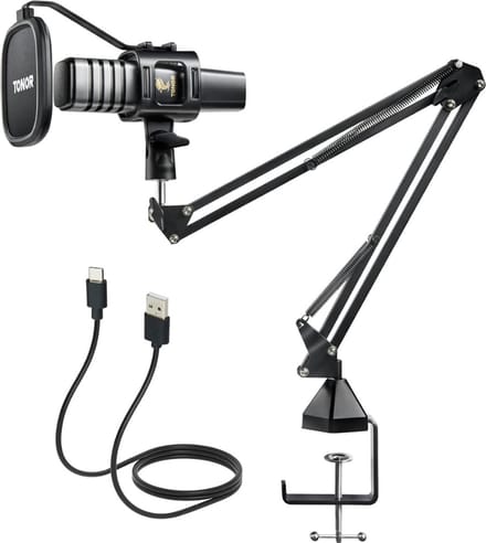 DD Podcast Starterset - Podcast Set -Podcast Studio - 37x28x11cm - Zwart