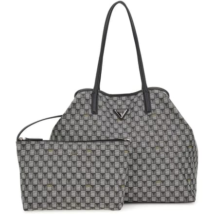 GUESS Shopper Schoudertas G Wave Large 2 In 1 Tote Bag Black Logo Zwart
