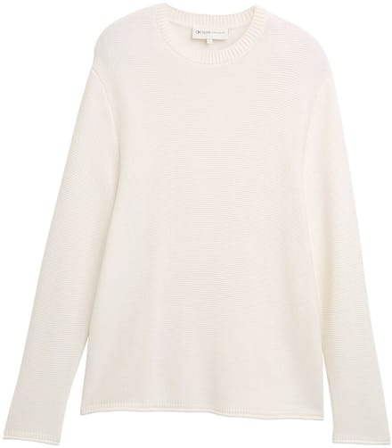 Tom Tailor Denim - Gebreide trui met relaxte pasvorm - Maat M - Gardenia White