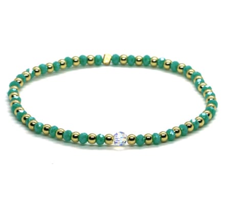 Meisjes armband swarovski goud rvs turkoois 3 mm