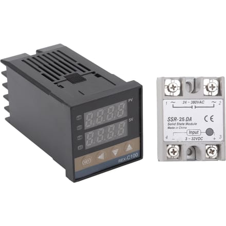 Kit Thermostat PID Numérique Étanche Haute Précision Réponse Rapide Professionnel REX C100 Contrôleur de Température pour Ferme Type 1 gray