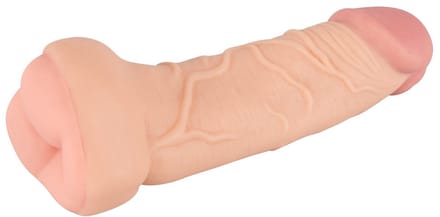 Nature Skin – Zijdezachte Penis Sleeve Masturbator met Aders 21 cm – beigeig