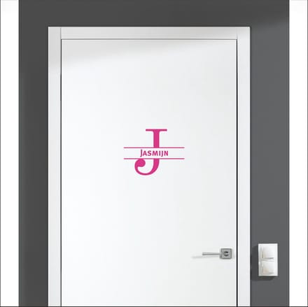 Deursticker Met Naam -  Jasmijn - Roze