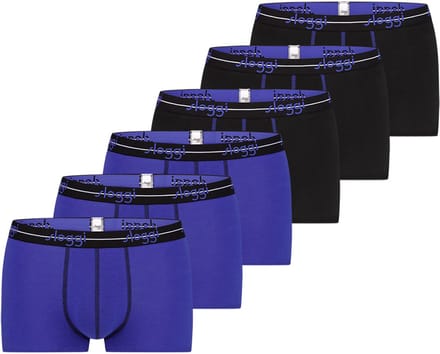 Sloggi Retro Short 6-Pack Heren Onderbroeken - Zwart/Blauw - Maat XL