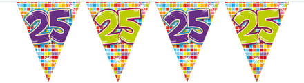 25 Jaar Mini Vlaggenlijn Birthday Blocks - 3 meter
