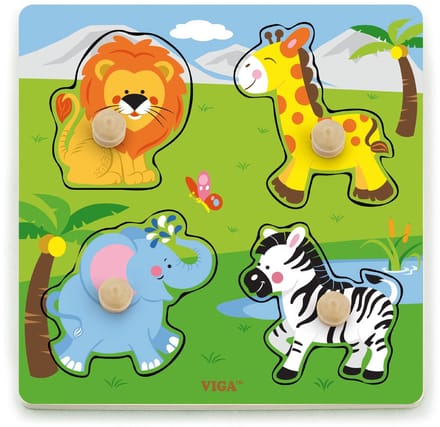 Viga Toys - Vormenpuzzel Safaridieren